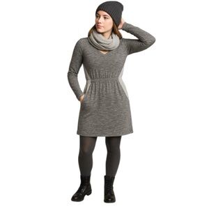Anthropologie Saturday Sunday Dress Gael Marled 100% Cotton Knit Gray Sz M